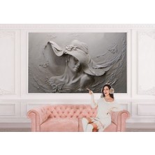 Kabartma Görünümlü Şapkalı Kadın Duvar KAĞIDI-3424