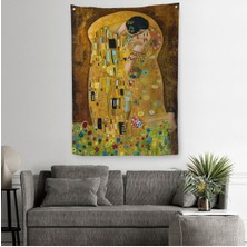 Gustav Klimt'in The Kiss Isimli Eseri Duvar Örtüsü - HALISI-5128