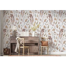 Yb Yaprak Desenli Iskandinav Duvar KAĞIDI-5553