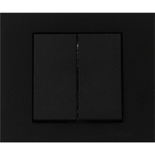 2 Adet Ovivo Grano Siyah Komitatör Ikili Anahtar Çerçeve Dahildir 2'li