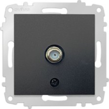 5 Adet Ovivo Grano Siyah Uydu Tv Prizi F Konnektör Çerçevesizdir