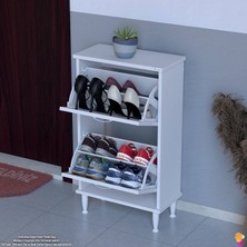 Modilayn UMAY Kapı Önü 52 x 90 x 25,5 cm’lik 2 Düşer Kapak 4 Göz Bölmeli Ayakkabılık