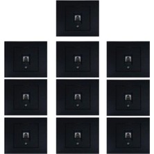 Ovivo Grano Siyah Telefon Prizi 10'lu Paket (Çerçeve Dahil)