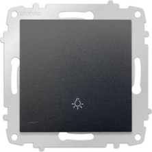 Ovivo Grano Siyah Natural Zil Anahtarı Light Çerçevesiz - 12 Adet