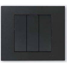 10 Adet Ovivo Grano Siyah Üçlü Anahtar Çerçeve Dahildir 10'lu