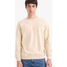 DeFacto Boxy Fit Rahat Kesim Bisiklet Yaka Düğmeli Sweatshirt F0118AX25AU