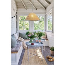 El Işi Örme Krem Dalgalı Model Bohem Ev Ofis Cafe Restaurant Tek Sarkıtlı Avize