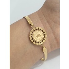 Monalisa Home Lüks  Gösterişli Figürlü Altın Renk Bileklik