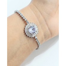 Monalisa Home Lüks Parıltılı Gösterişli Gümüş Renk  Bileklik