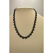 Siyah  Zincir Figürlü Lüks Kararmaz Kolye