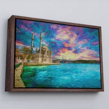 Pamuk's Design Çerçeveli Fırça Darbeleri Ile Soyut Yağlıboya Görünüm Dekoratif Kanvas Duvar TABLOSU-3760