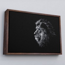 Pamuk's Design Çerçeveli Aslan Dekoratif Kanvas TABLO-1153