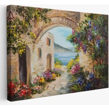 Pamuk's Design Yaz Manzarası Yağlıboya Görünüm Dekoratif Kanvas Duvar TABLOSU-3476