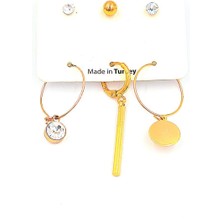 Rose Renk Karışık Çoklu Küpe