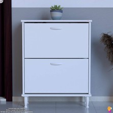 Modilayn UMAY Kapı Önü 72 x 90 x 25,5 cm’lik 2 Düşer Kapak 4 Göz Bölmeli Ayakkabılık