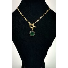 Gold Renk Zincir Figürlü Kararmaz Özel Tasarım Kolye