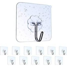 Sas Haus Askı Askılık 10 Adet Güçlü Şeffaf Duvar Askısı Askılığı Yapışkan Vantuz Kanca Mutfak Banyo Aksesuar Sticker