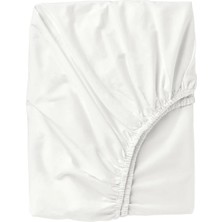 IKEA Ullvıde Lastikli Çarşaf 140 x 200 cm Beyaz Tek Kişilik Yumuşak Dokulu Kumaş