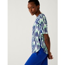 Marks & Spencer Kısa Kollu Desenli Bluz