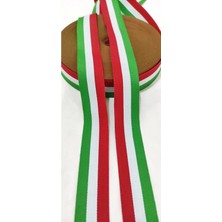 Altay Aksesuar Yeşil Beyaz Kırmızı Renkli Dar Dokuma Şerit