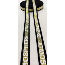 Altay Aksesuar Siyah Sarı Sim Üzerine Almosphere Yazılı Dokuma Şerit