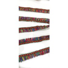 Altay Aksesuar Etnik Şeritli Rengarenk Püskül