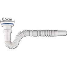 Geylani Güçlü Körüklü Rekorlu Geniş Lavabo Sifonu 85 32 Lüx Körüklü Inox Paslanmaz Çelik Süzgeç