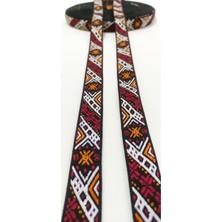 Altay Aksesuar Bordo Beyaz Dar Dokuma Şerit