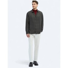 Antrasit Kareli Regular Fit Dokuma Casual Gömlek