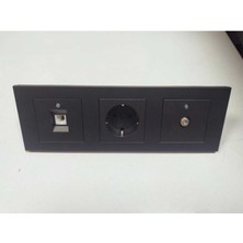 Ovivo Grano Siyah Topraklı Priz Uydu Tv F Priz Nümeris Telefon Prizi 3'lü Set/paket