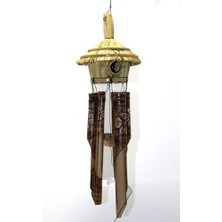 Büro Ev Ofis Dekoru Için 50CM Bambu Yapım Hasır Kuş Yuvalı Çan