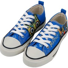 Kadın Vegan Mavi Sneakers - Meow Attack Tasarım