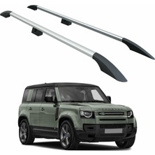 Land Rover Defender 110 2020-2025 Araç Üstü Alüminyum Tavan Yan Rayları Plus Serisi - Gri
