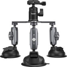 Aksiyon Kamera ve Kameralar Için Güçlü 3 Kollu Vantuz (Max Yük 1.5kg) |three-Arm Suction Mount