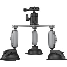 Aksiyon Kamera ve Kameralar Için Güçlü 3 Kollu Vantuz (Max Yük 1.5kg) |three-Arm Suction Mount
