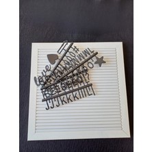 Özelleştirilebilir Beyaz Mesaj Panosu 148 Türkçe Karakterli Siyah Harf Setiyle (25X25CM)