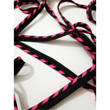 Altay Aksesuar Siyah Neon Pembe Kenar Biye Şerit 1 cm