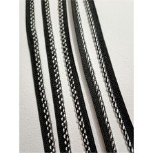 Altay Aksesuar Siyah Beyaz Kenar Biye Şerit ( 1 cm )