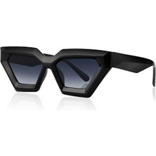 UV400 Koruyucu Unisex New Cat Eye Güneş Gözlüğü Siyah Model 1076