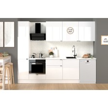 Fly Mobilya 280 cm Efil Ankastre Mutfak Dolabı %100 MDF Malzeme ile Modern Tasarım ve Geniş Depolama