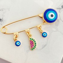 Bebek Yaka Iğnesi Bebek Nazarlık Karpuz Yaka Iğnesi Gold