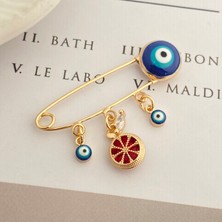 Bebek Yaka Iğnesi Bebek Nazarlık Portakal Yaka Iğnesi Gold