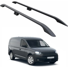 Volkswagen Caddy V 2020-2025 Araç Üstü Alüminyum Tavan Yan Rayları Plus Serisi - Siyah