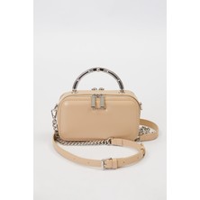 Haki Metal Askı Detay Omuz Çantası