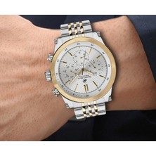 Beverly Hills Polo Club BP3142X.330 Erkek Kol Saati – Silver Gold Çelik Kasa ve Kordon, Multifonksiyon Quartz Mekanizma