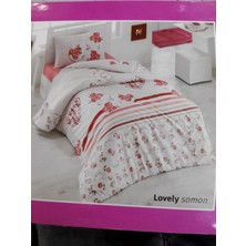 Tek Kişilik % 100 Pamuk Nevresim Takımı Lovely Somon 