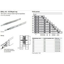 Hafele Bilyalı Ray Tam Açılım 30KG Ball 35/300MM Galvaniz