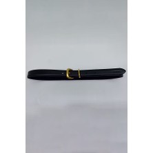 Kadın 25 mm Klasik Metal Tokalı Kemer - Siyah