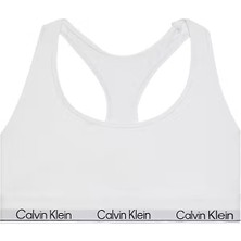 Calvin Klein Kadın Yarışçı Sırtlı Bralet Pamuk Kumaşlı Beyaz Konforlu Tasarım ile Gün Boyu Destek