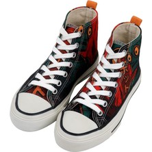Kadın Vegan Çok Renkli High Sneakers - Robotto Tasarım